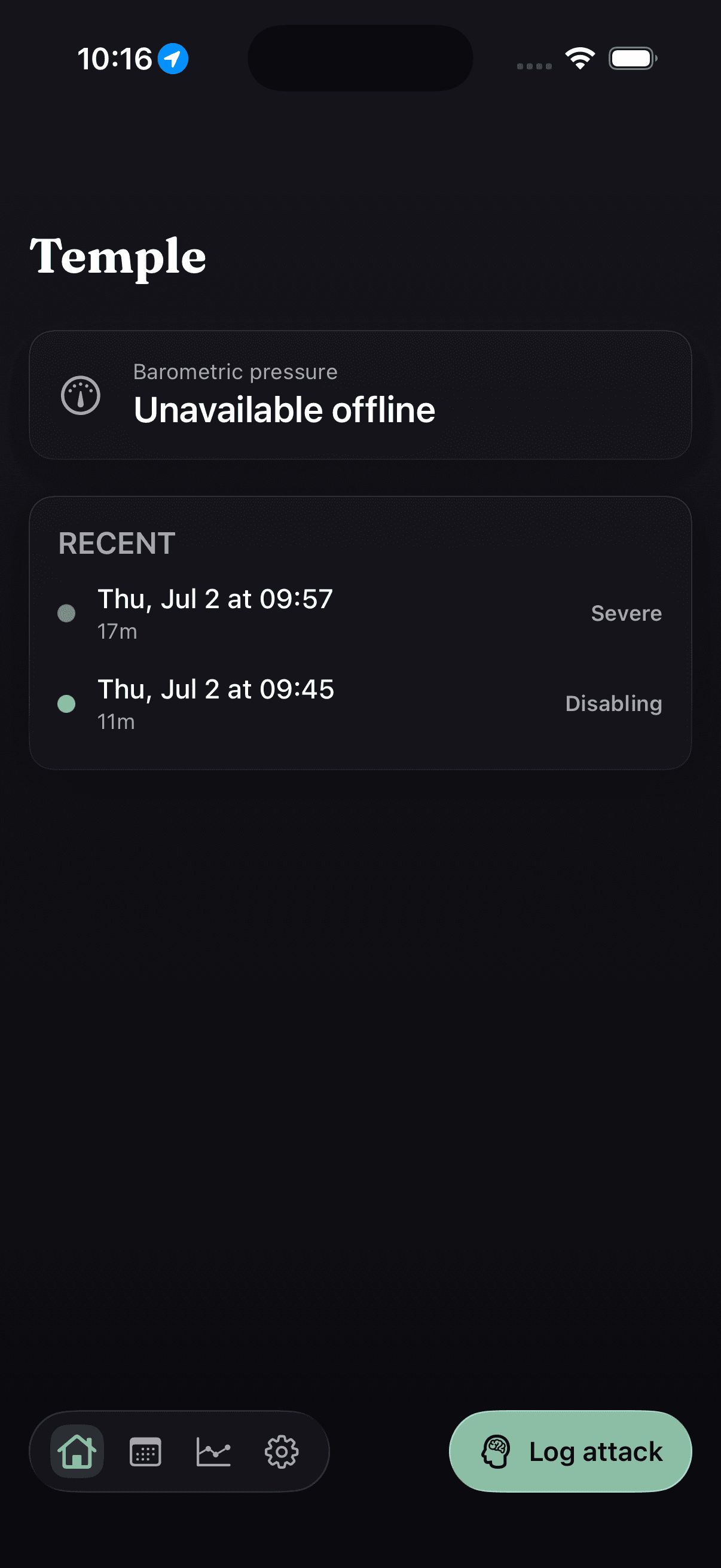 Home-screen widget and Siri logging an attack